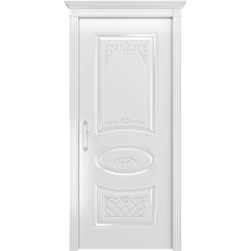 Ульяновская дверь Багет-3 белая эмаль  ДГ