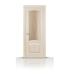 Дверь СитиДорс модель Александрит цвет Белёный дуб стекло