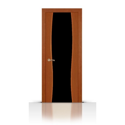 Межкомнатная Дверь СитиДорс модель Жемчуг-2 цвет Анегри темный триплекс чёрный