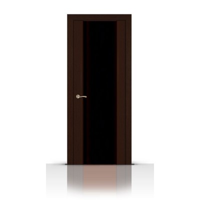 Межкомнатная Дверь СитиДорс модель Циркон-3 цвет Венге триплекс чёрный