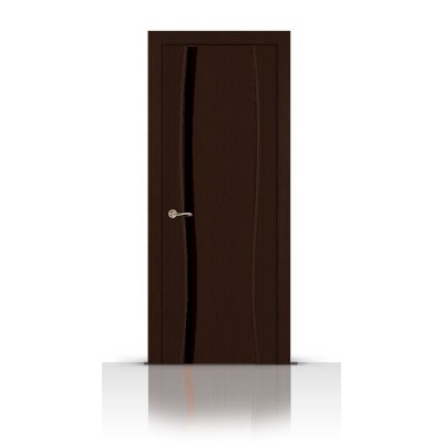 Межкомнатная Дверь СитиДорс модель Жемчуг-1 цвет Венге триплекс чёрный