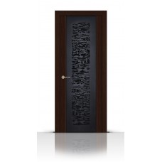 Дверь СитиДорс модель Вейчи цвет Венге триплекс чёрный