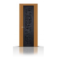 Дверь СитиДорс модель Вейчи цвет Анегри светлый триплекс чёрный