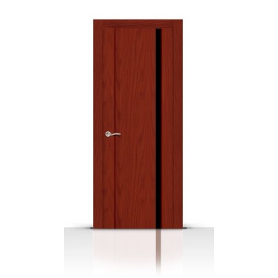 Межкомнатная Дверь СитиДорс модель Циркон-1 цвет Красное дерево триплекс чёрный