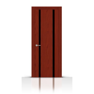 Межкомнатная Дверь СитиДорс модель Циркон-2 цвет Красное дерево триплекс чёрный
