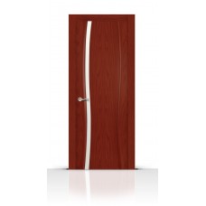 Дверь СитиДорс модель Жемчуг-1 цвет Красное дерево триплекс белый