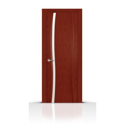 Межкомнатная Дверь СитиДорс модель Жемчуг-1 цвет Красное дерево триплекс белый