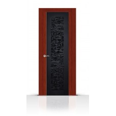 Дверь СитиДорс модель Вейчи цвет Красное дерево триплекс чёоный