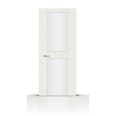 Межкомнатная Дверь СитиДорс модель Турин-3 цвет Ясень белый триплекс белый