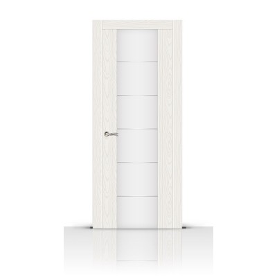 Межкомнатная Дверь СитиДорс модель Виконт цвет Ясень белый триплекс белый