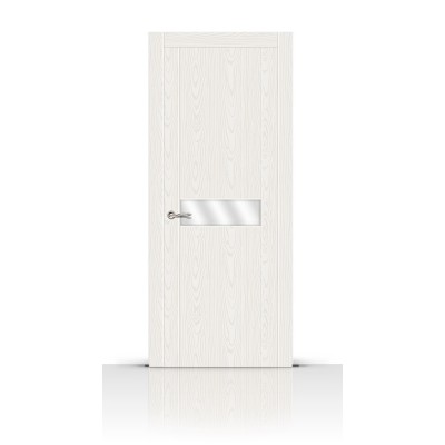 Межкомнатная Дверь СитиДорс модель Турин-1 цвет Ясень белый зеркало