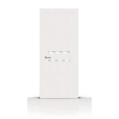 Межкомнатная Дверь СитиДорс модель Турин-2 цвет Ясень белый зеркало