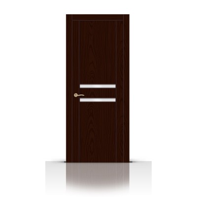 Межкомнатная Дверь СитиДорс модель Турин-2 цвет Ясень шоколад триплекс белый