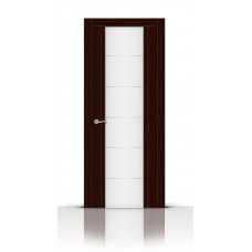 Дверь СитиДорс модель Виконт цвет Ясень шоколад триплекс белый