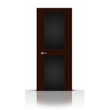 Дверь СитиДорс модель Турин-3 цвет Ясень шоколад триплекс чёрный