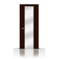 Дверь СитиДорс модель Виконт цвет Ясень шоколад зеркало