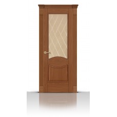 Дверь СитиДорс модель Онтарио цвет Американский орех стекло Ромб