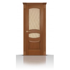 Дверь СитиДорс модель Гелиодор цвет Американский орех стекло Ромб