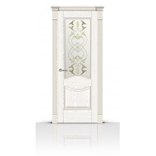 Дверь СитиДорс модель Онтарио цвет Ясень белый стекло Афродита
