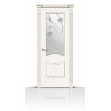 Дверь СитиДорс модель Онтарио цвет Ясень белый стекло Очарование