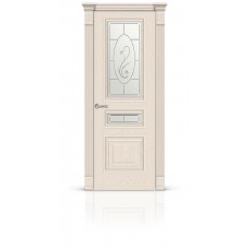Дверь СитиДорс модель Элеганс-2 цвет Ясень крем стекло Овал