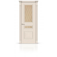 Дверь СитиДорс модель Элеганс-2 цвет Ясень крем стекло Ромб
