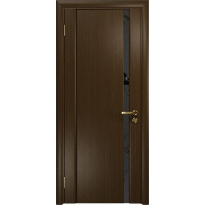 Межкомнатная Дверь DioDoor Винтаж-1 венге черный триплекс Вьюнок матовый