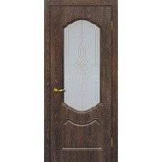 Дверь МариаМ Сиена-2 Дуб корица стекло контур золото