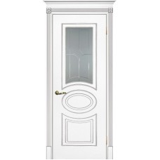 Межкомнатная дверь Смальта-03 белая RAL 9003 серебро ДО