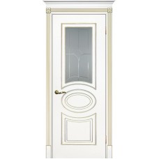 Межкомнатная дверь Смальта-03 белая RAL 9003 золото ДО